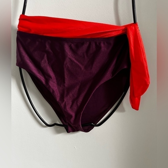 Zimmermann Purple Color blocked Bikini Bottom High Cut & High Waist 8-10 Lycra - Picture 1 of 10